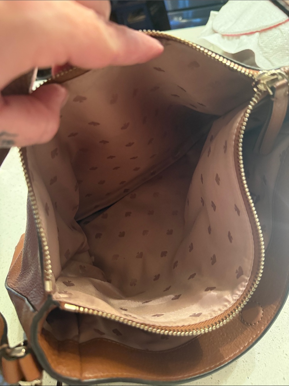 kate spade Brown Pebbled Leather Hobo Shoulder Bag - Picture 7 of 7